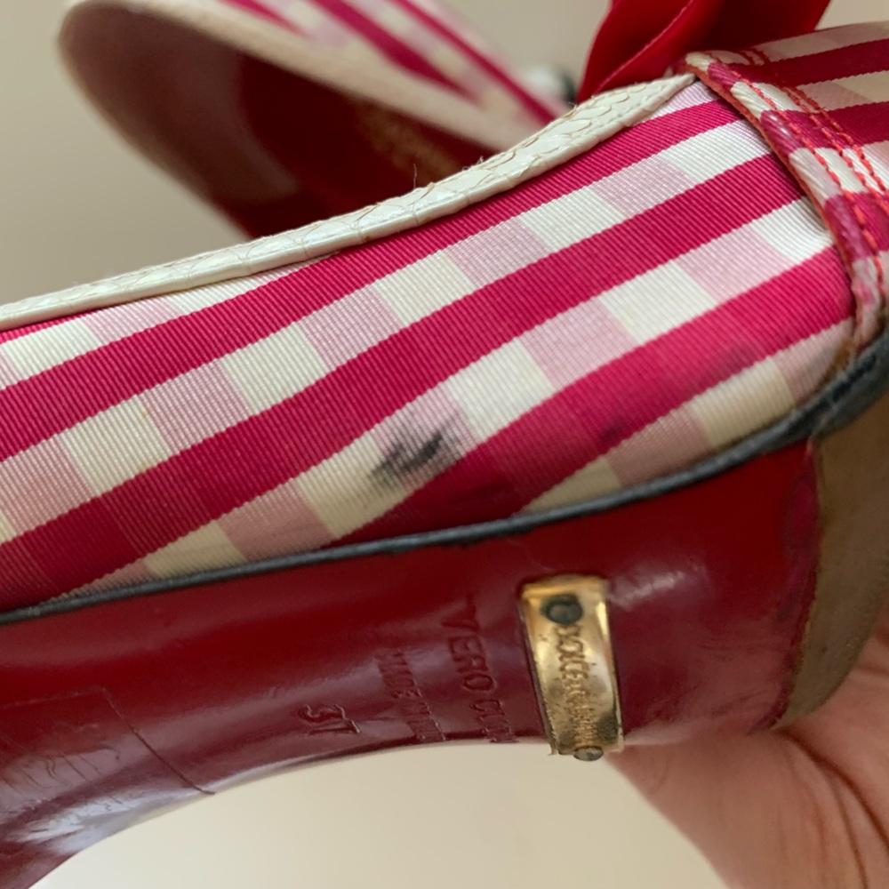 DOLCE & GABBANA Shoes Red Checkered with Bow size 37 - Picture 8 of 14